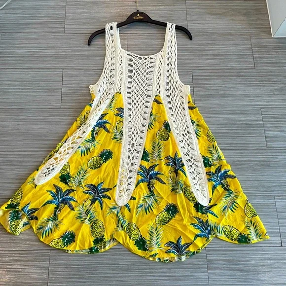 green emerald velvet dress Floral Print Beach Dress One Size Fits Most TH-2501 White/Blue / One Size Fits Most